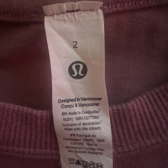Lululemon Athletica Purple Short Sleeve Tee - Picture 2 of 2